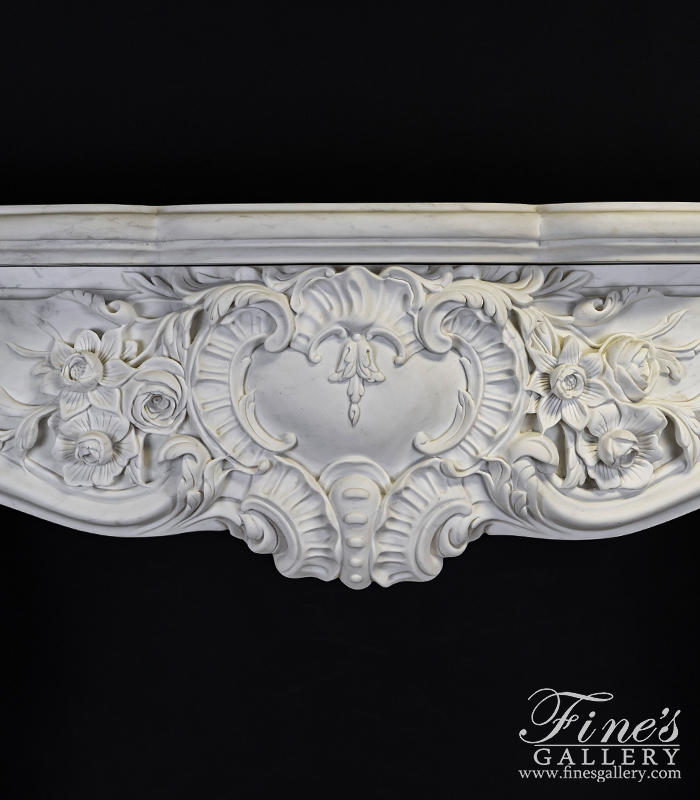 Marble Fireplaces  - Regal Rococo Marble Fireplace Mantel - MFP-2470